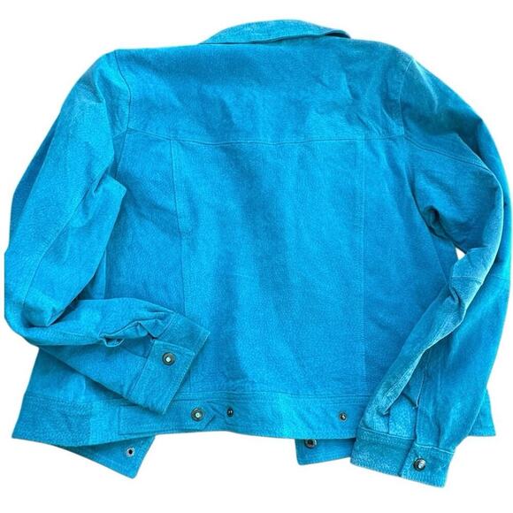 Carrie Allen Women's Genuine Suede Leather Button Front Jacket Size Medium - Picture 5 of 6